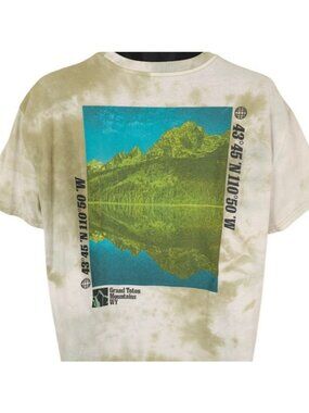 Grand Teton Mountains T Shirt Mens Size XL Green National Geographic Wyoming